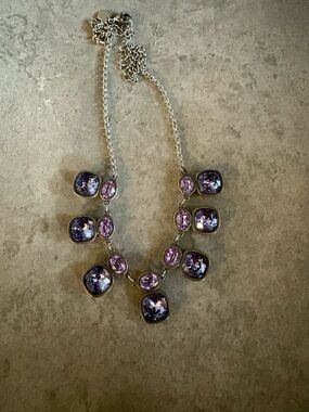 Touchstone Crystal Purple  Statement Necklace - Women Jewelry